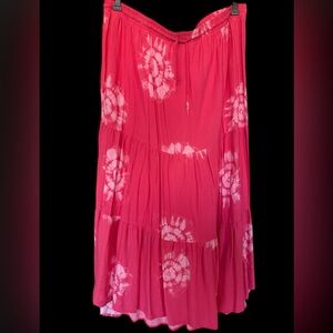 Knox Rose Red/Coral Tie-Dye Maxi Skirt XXL Great condition